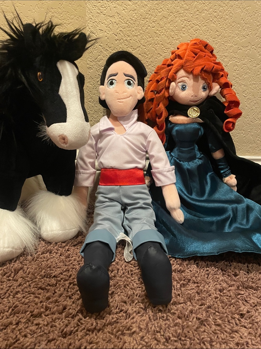 Disney Plush “Brave” Prince, Princess Merida and Horse Collection